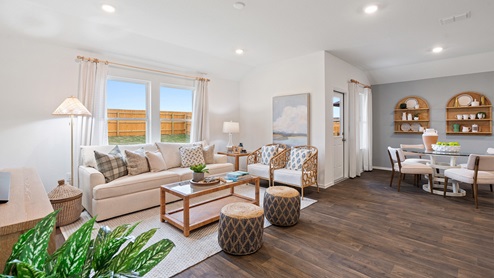 cozy living room with plenty of natural light