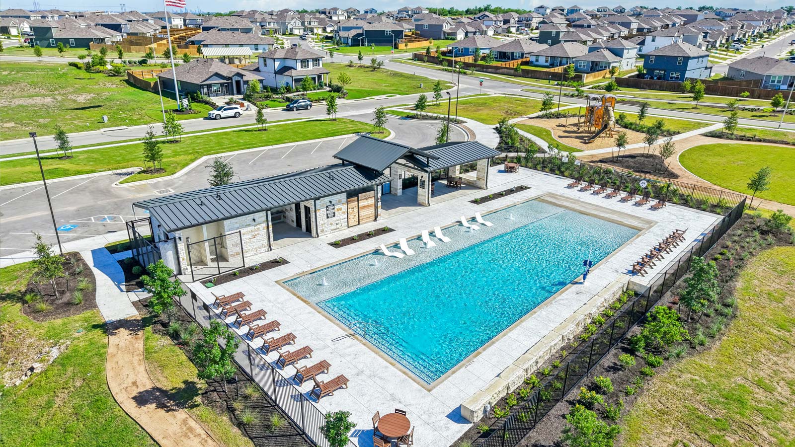 Community with pool near Austin, TX.