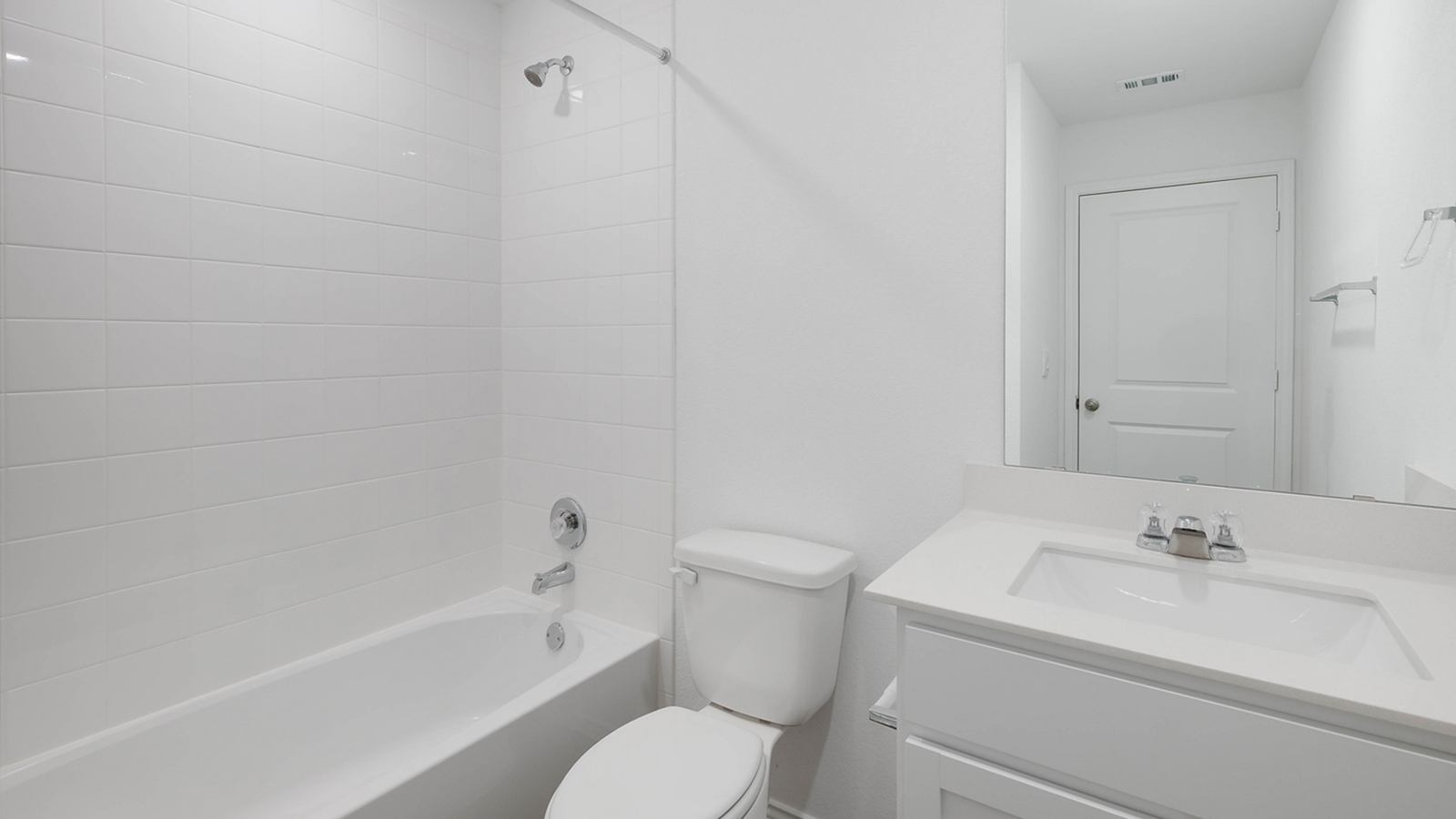Bathroom 2 with single vanity sink and bathtub.