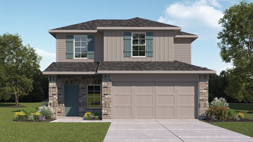 Florence Front Exterior Rendering - Two Story - Elevation A