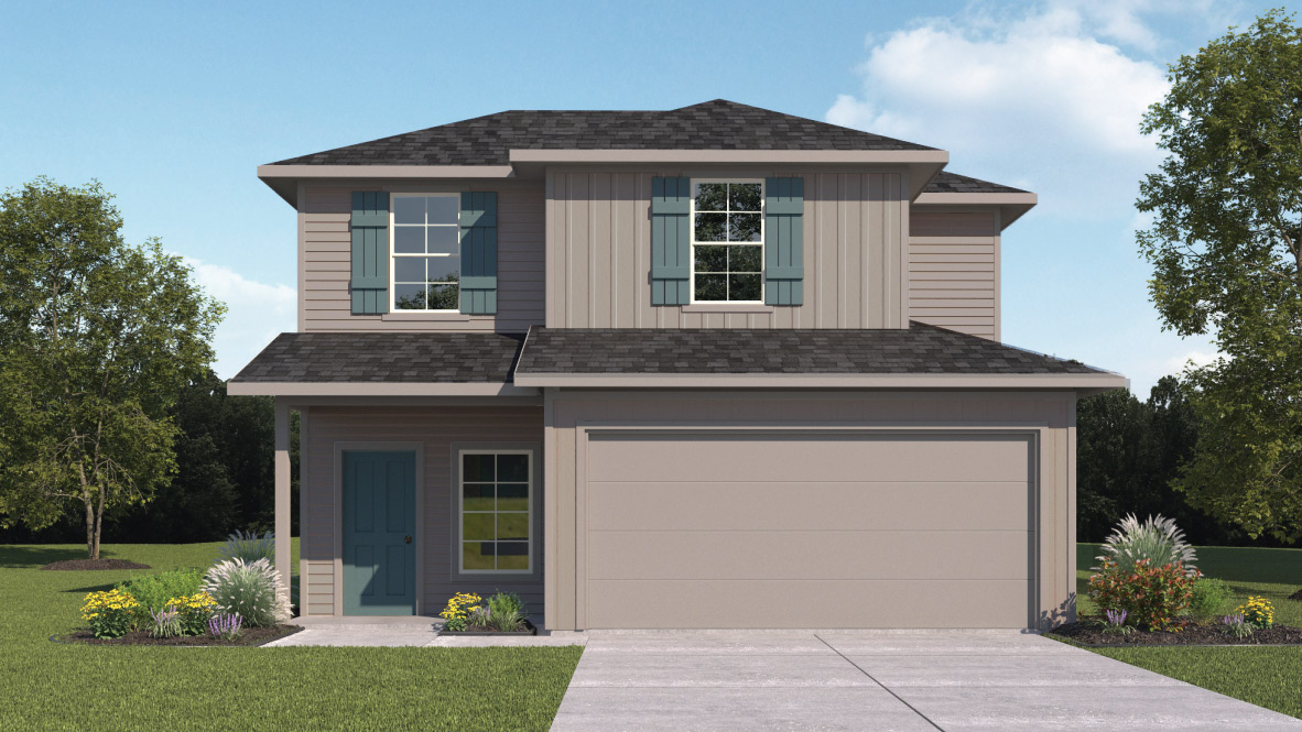 Front Exterior Rendering - Elevation A with Siding