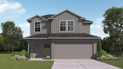 Front Exterior Rendering - Elevation B with Siding