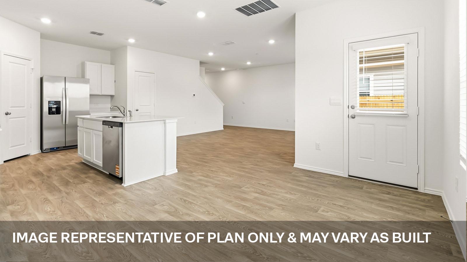 Open kitchen with island.