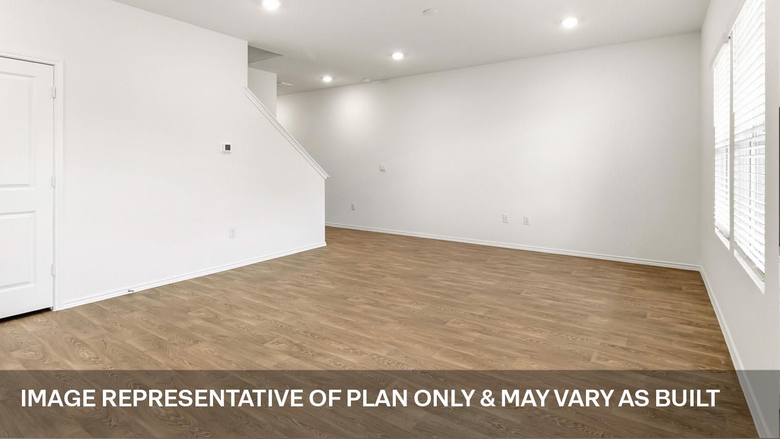 Open family room with windows,