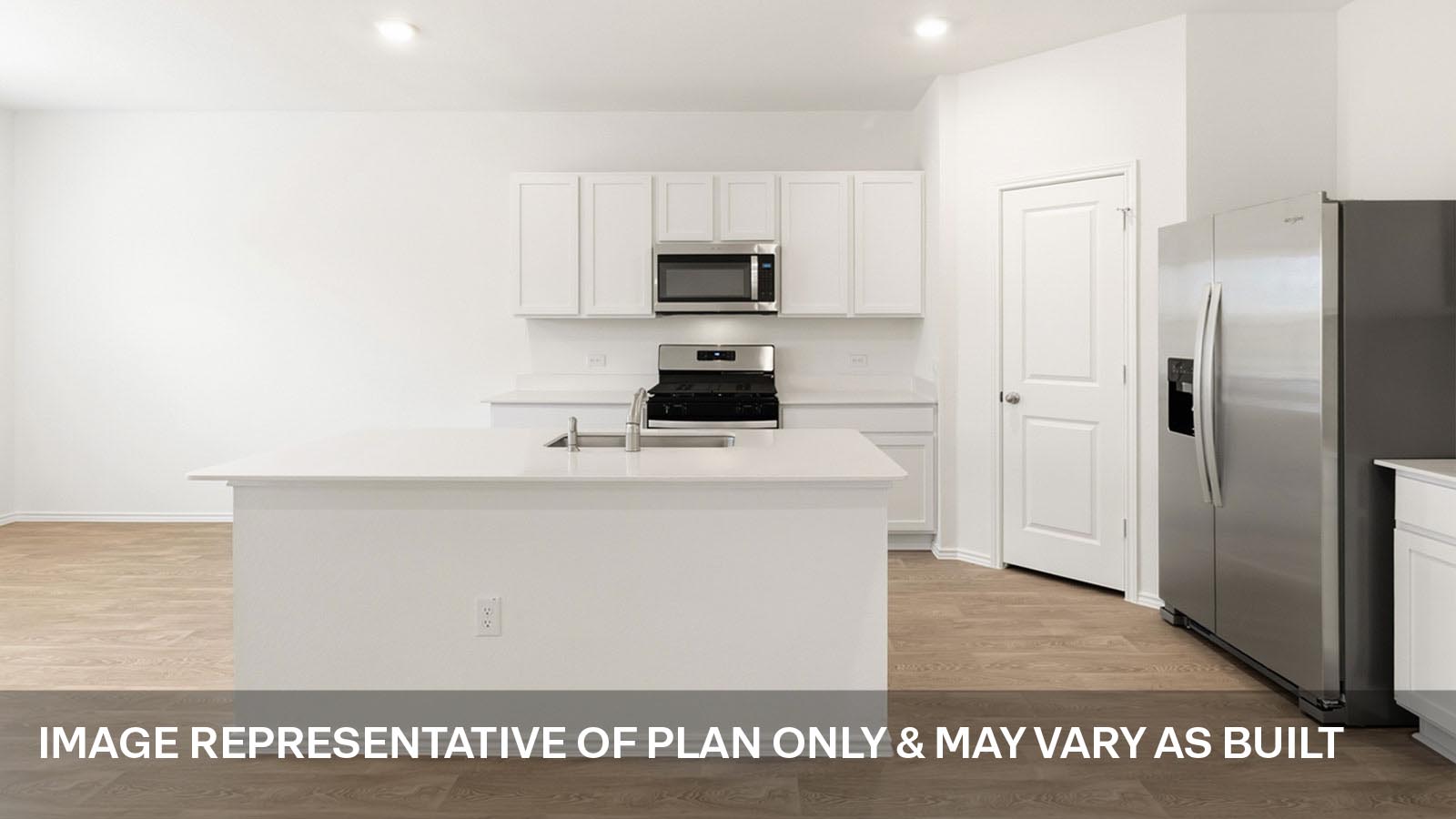 Open kitchen with island.