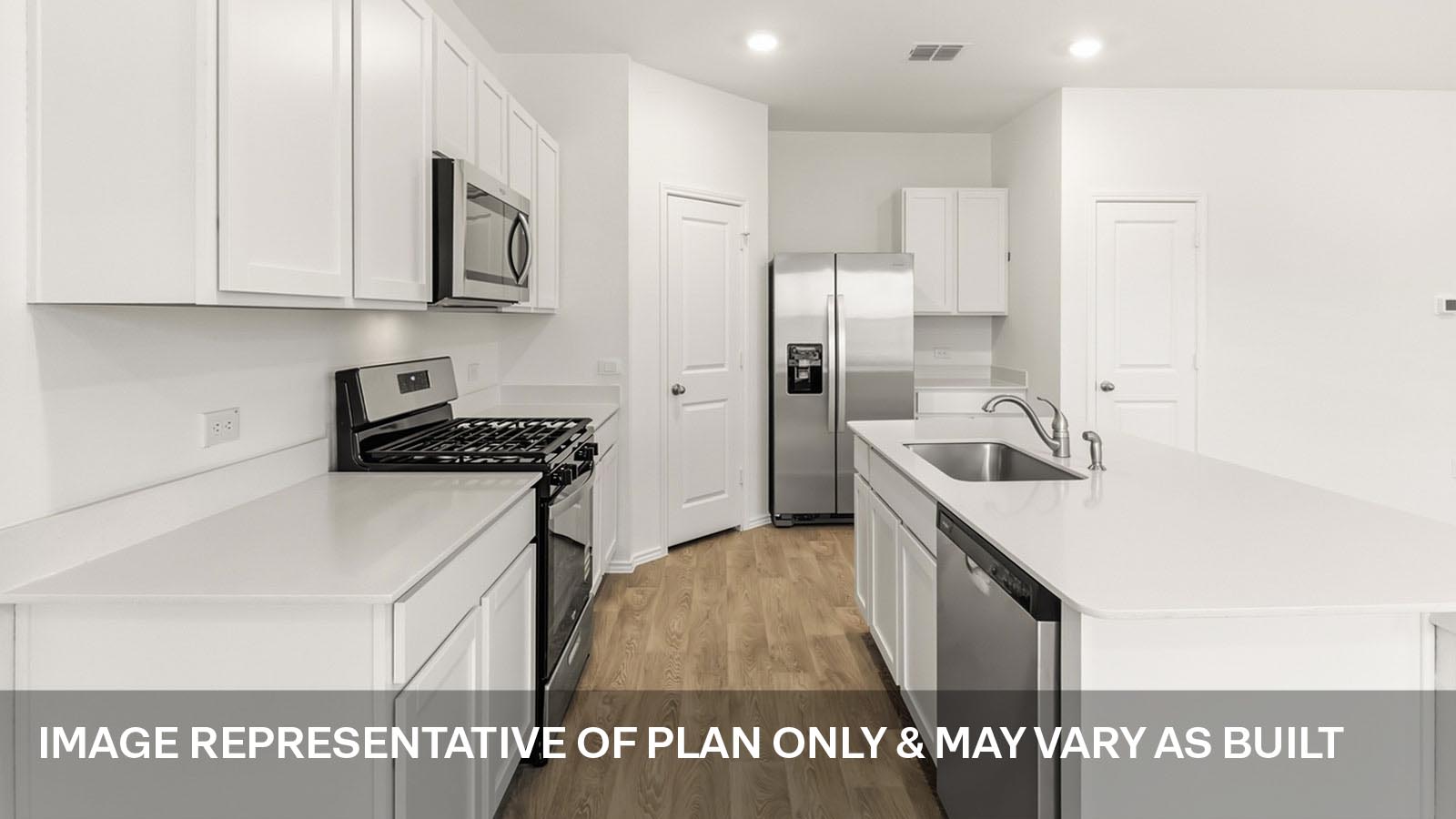 Open kitchen with island.