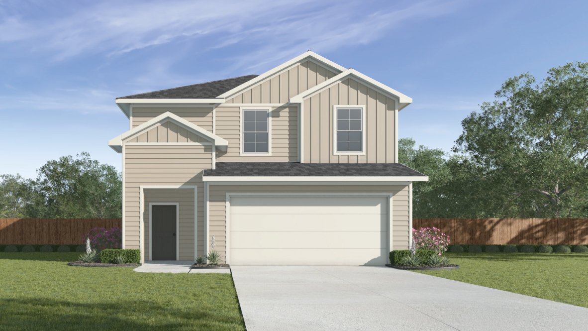 Front Exterior Rendering - Elevation B with Siding