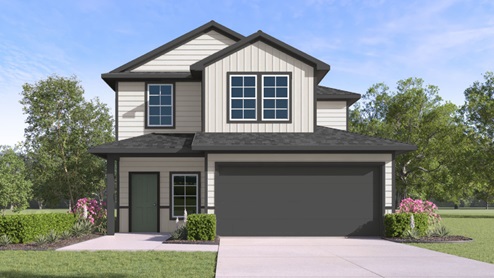 Hanna Front Exterior Rendering - Two Story - Elevation B
