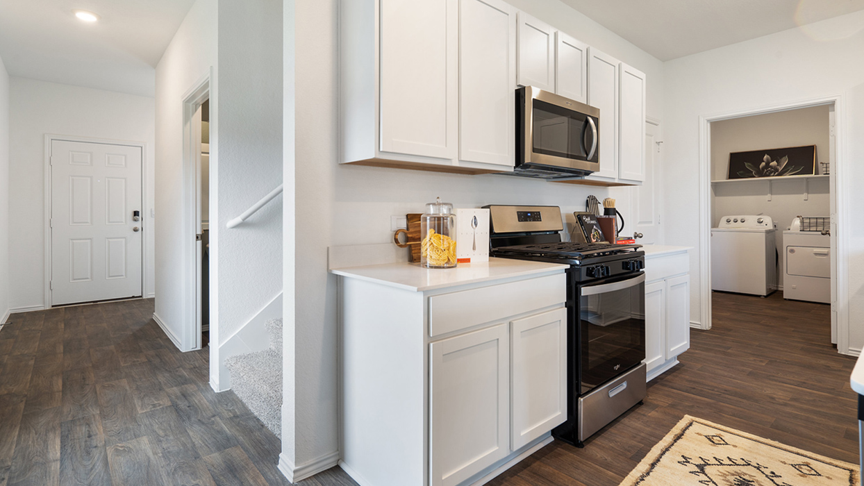 kitchen connected to uttility room