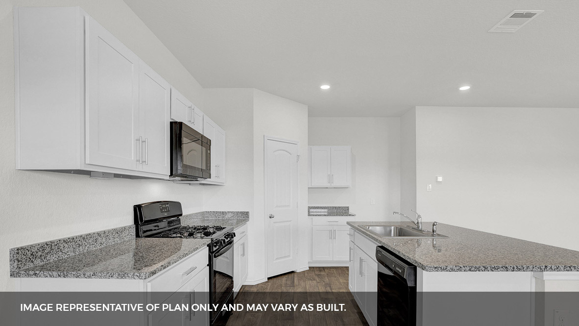 Open kitchen with island.