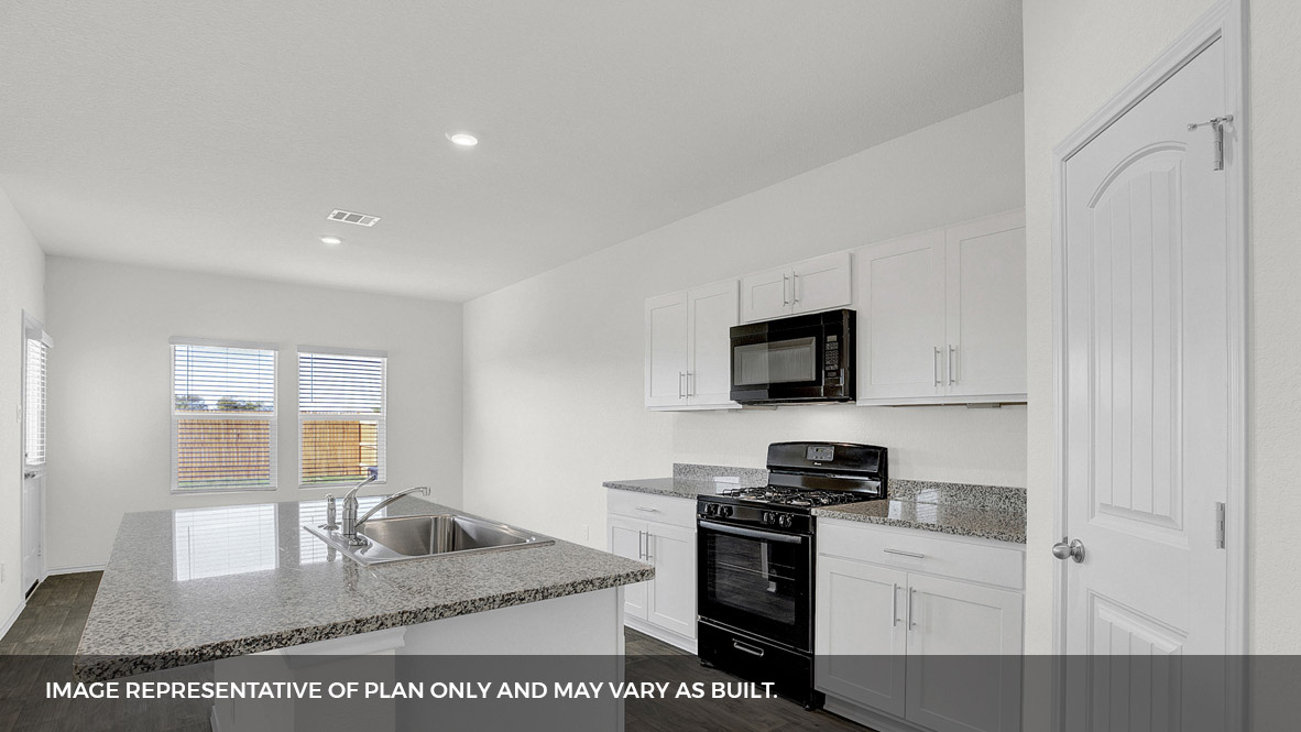 Open kitchen with island.