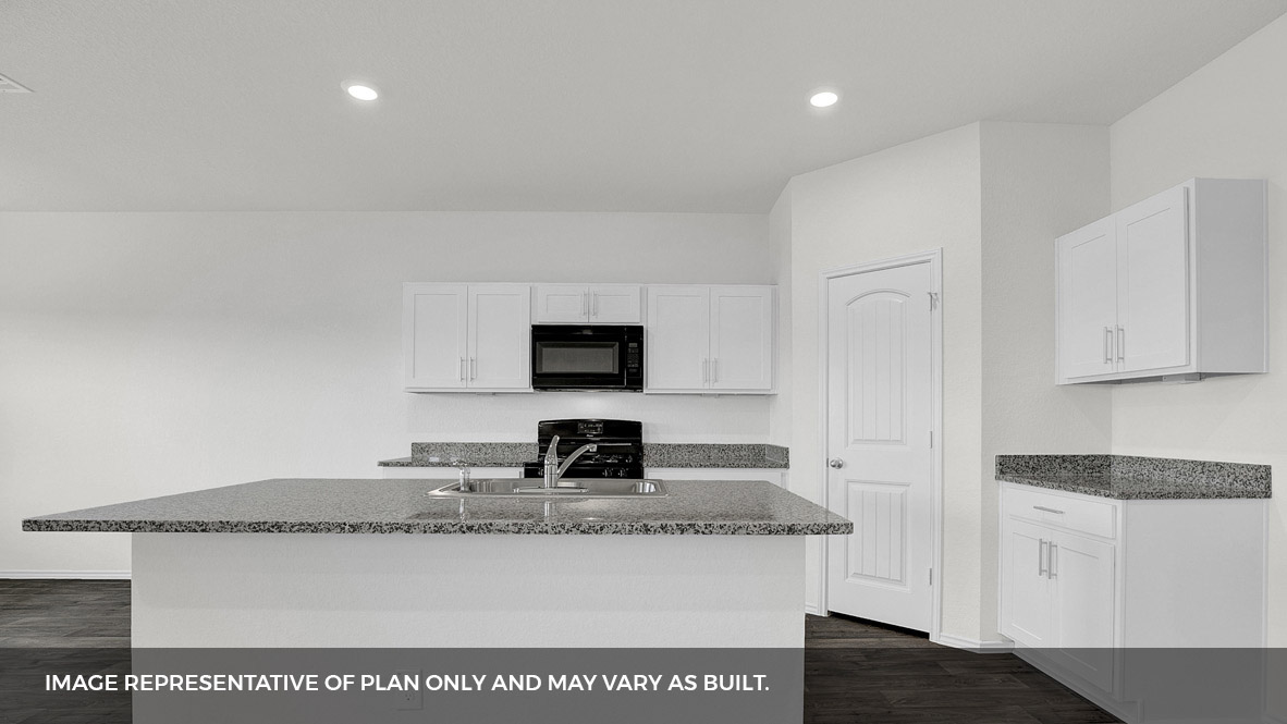 Open kitchen with island.