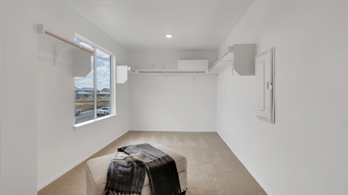 Extra large walk-in closet in main bathroom.