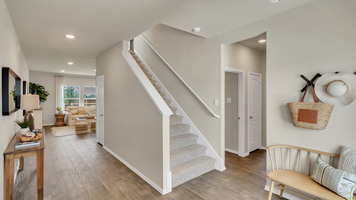 Front entryway with staircase.