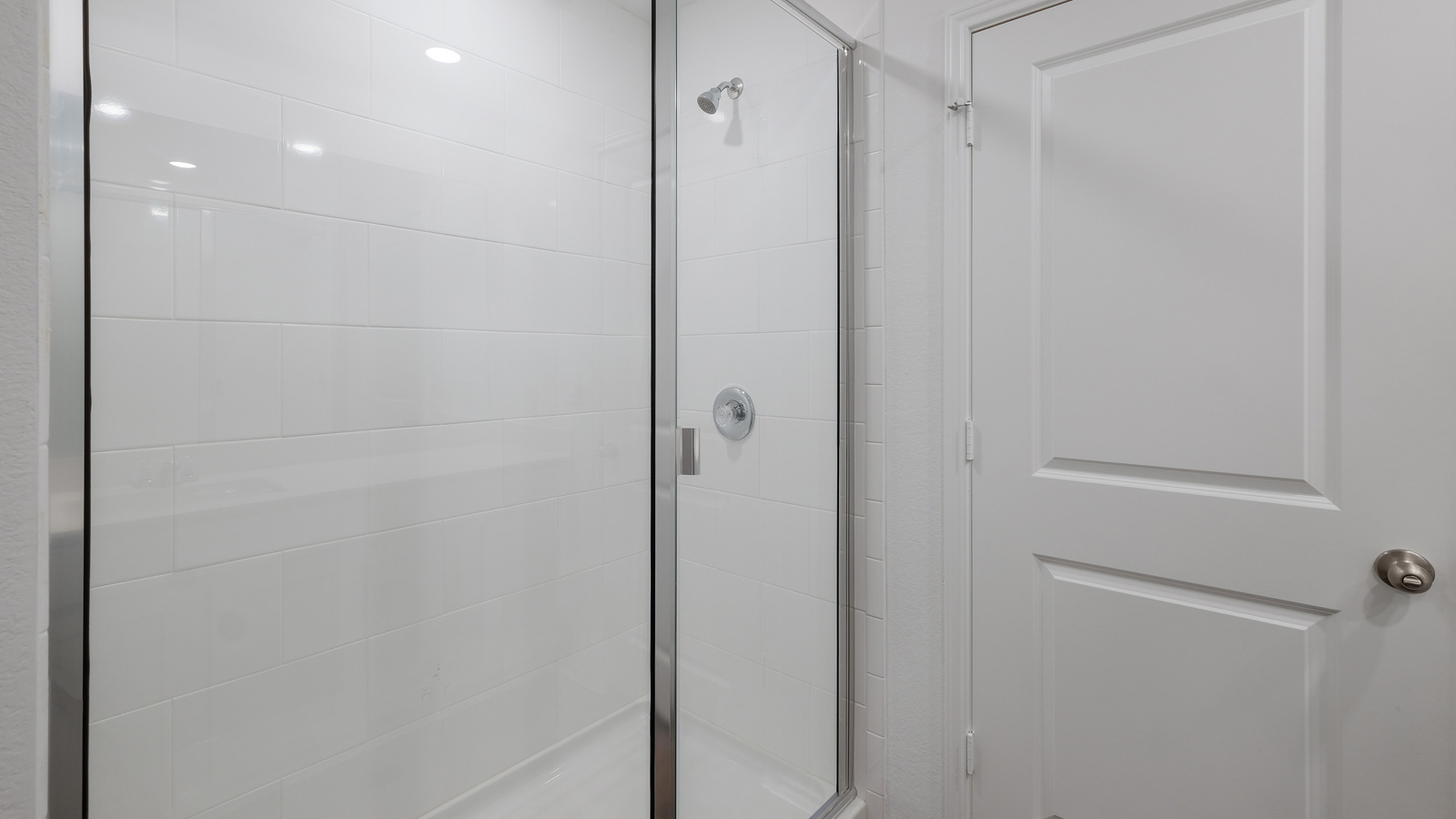 Walk-in shower in main bathroom.