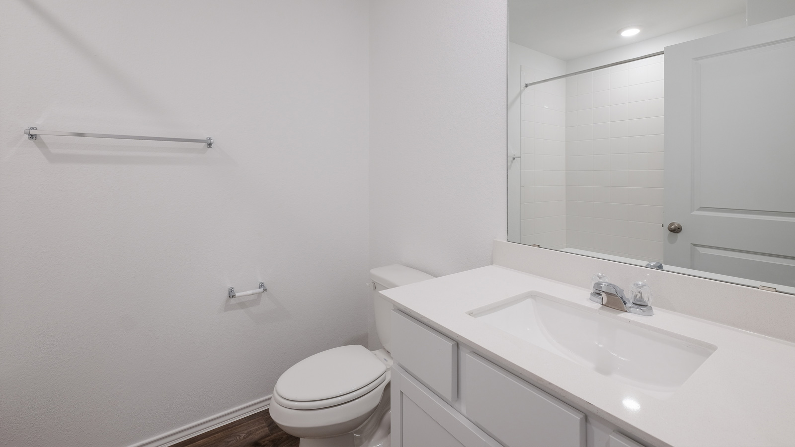 Bathroom 2 with single vanity sink and bathtub.