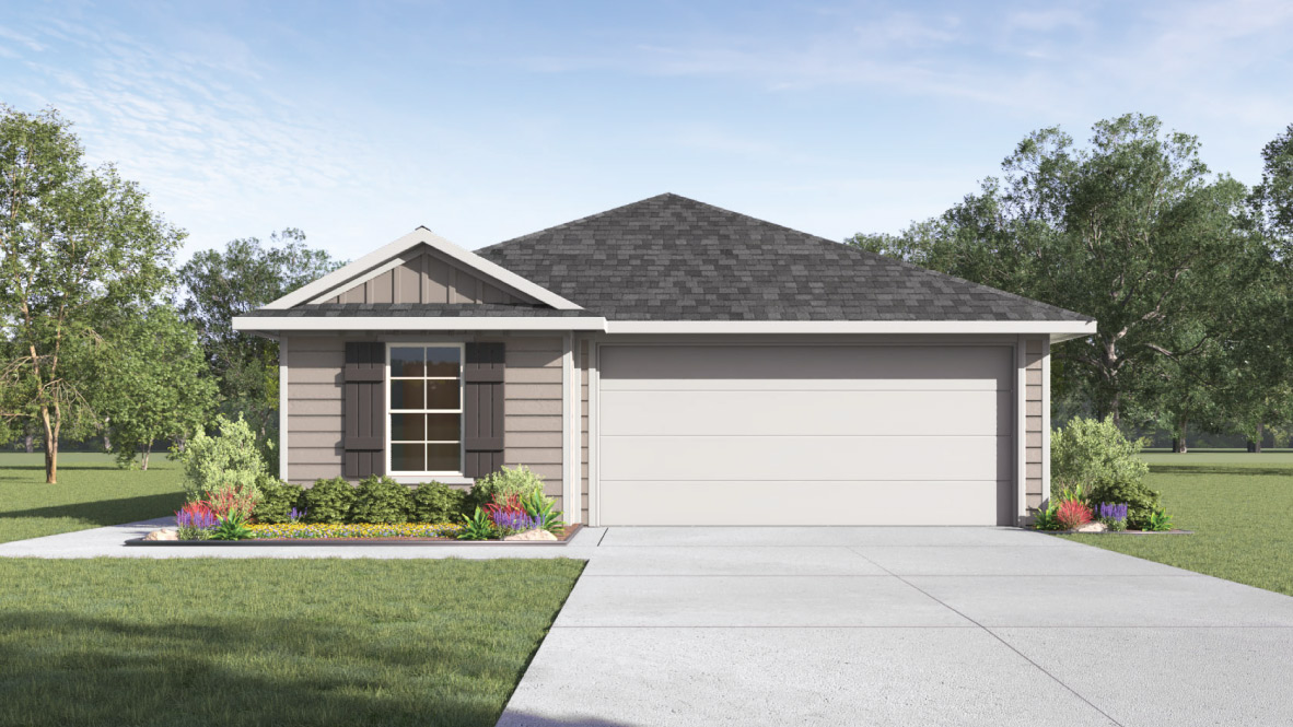 The Taylor Floorplan - A Elevation at Durango in Mustang Ridge, TX.