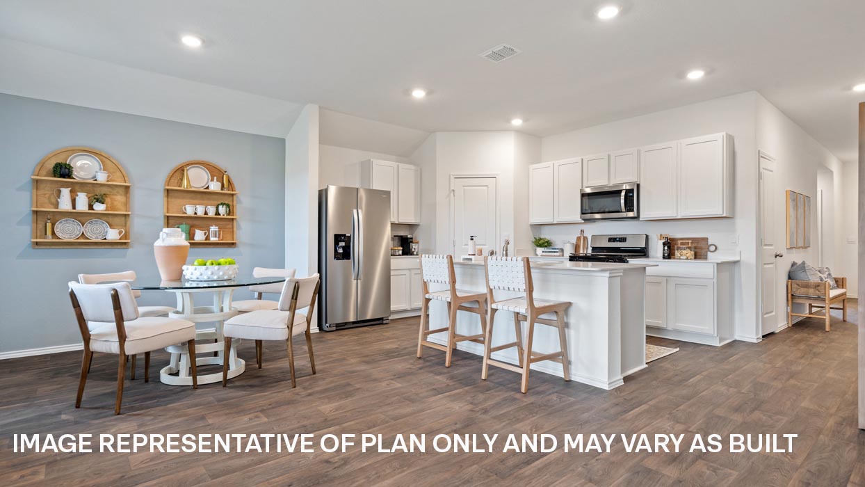 Dining area and kitchen.