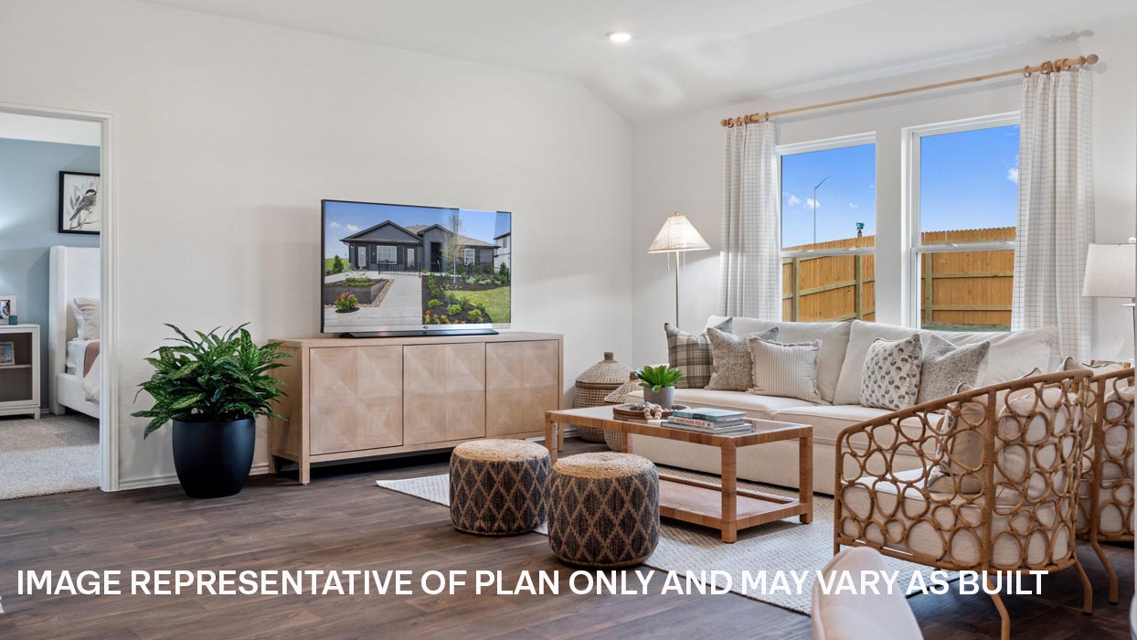 Living area with two large windows.