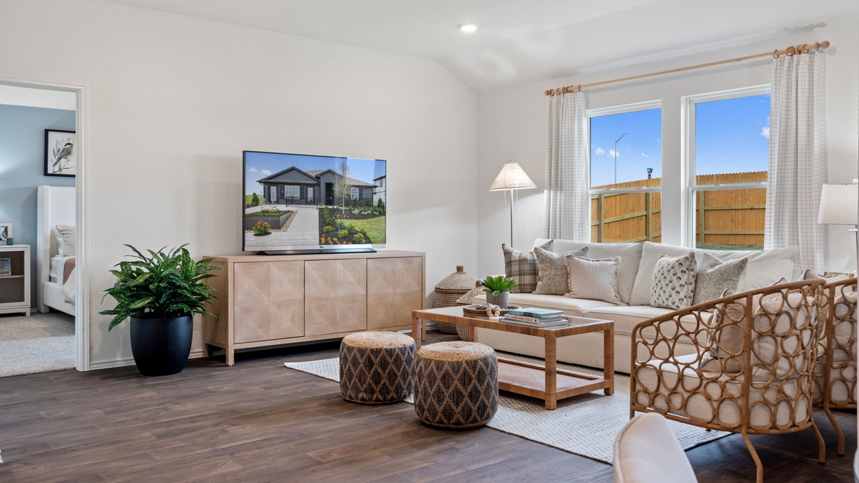 spacious living room with natural light