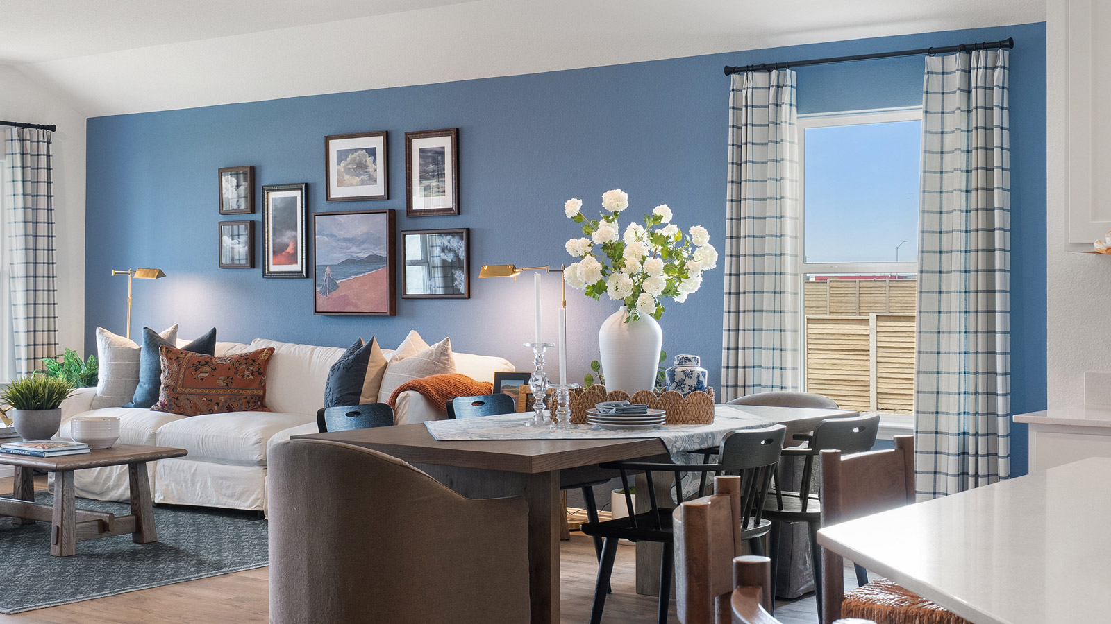 Interior living area with accent wall