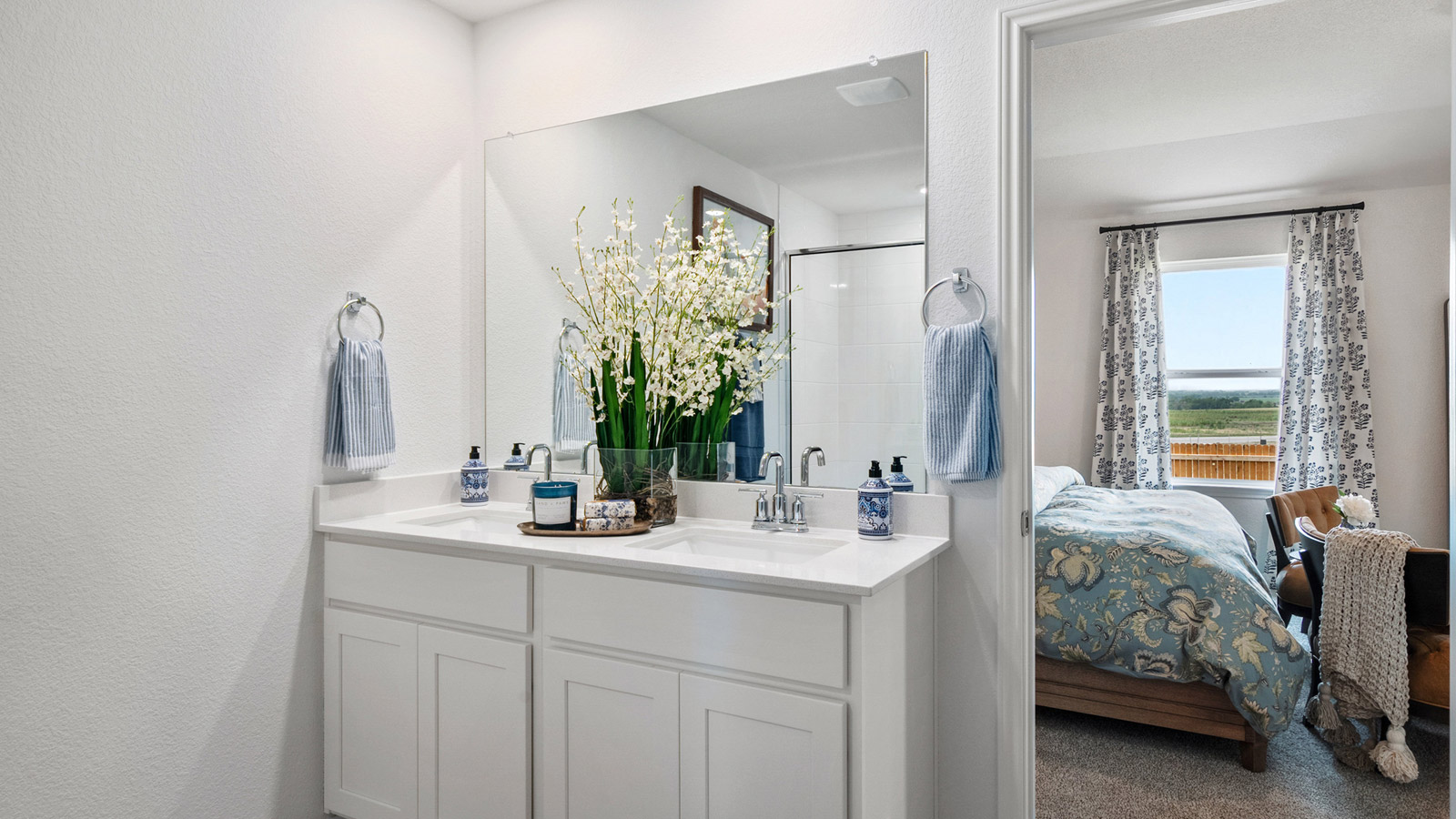 Interior bathroom with double sink