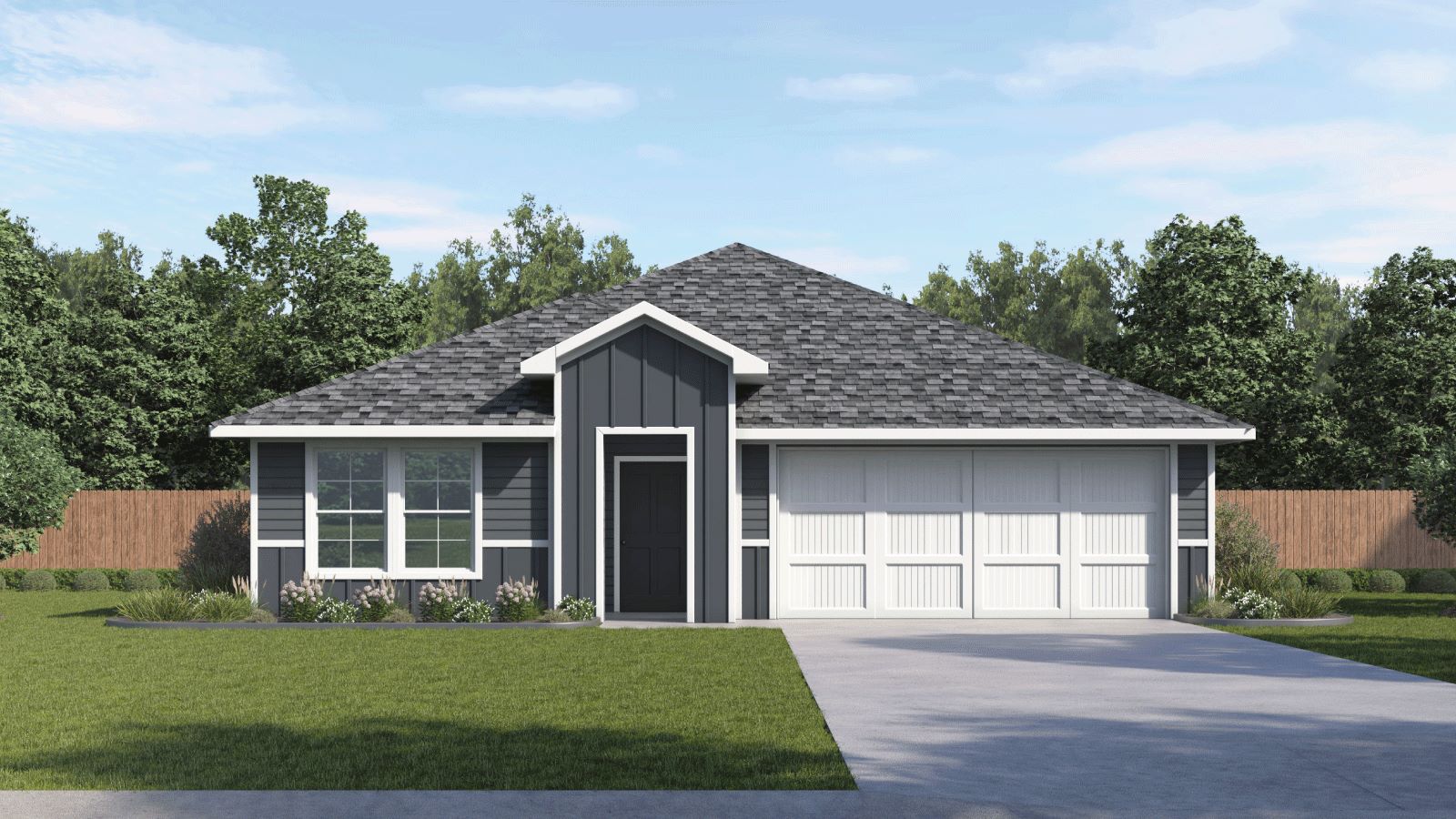The Lakeway Front Exterior Rendering Single Story Home