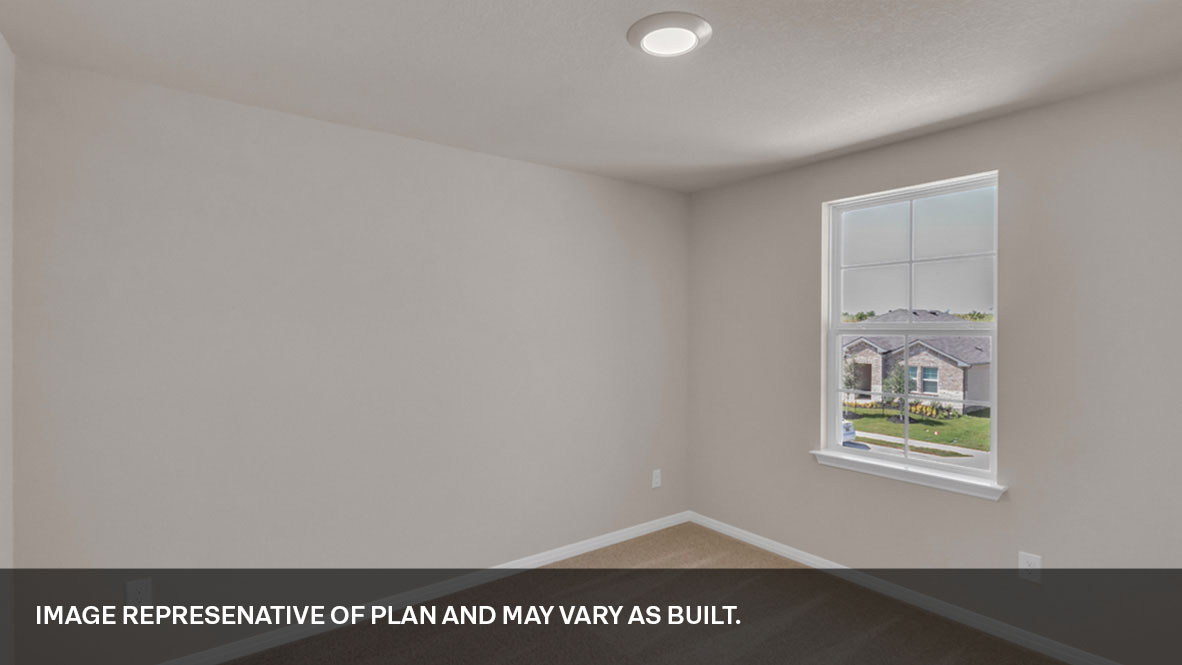 Interior bedroom with large window