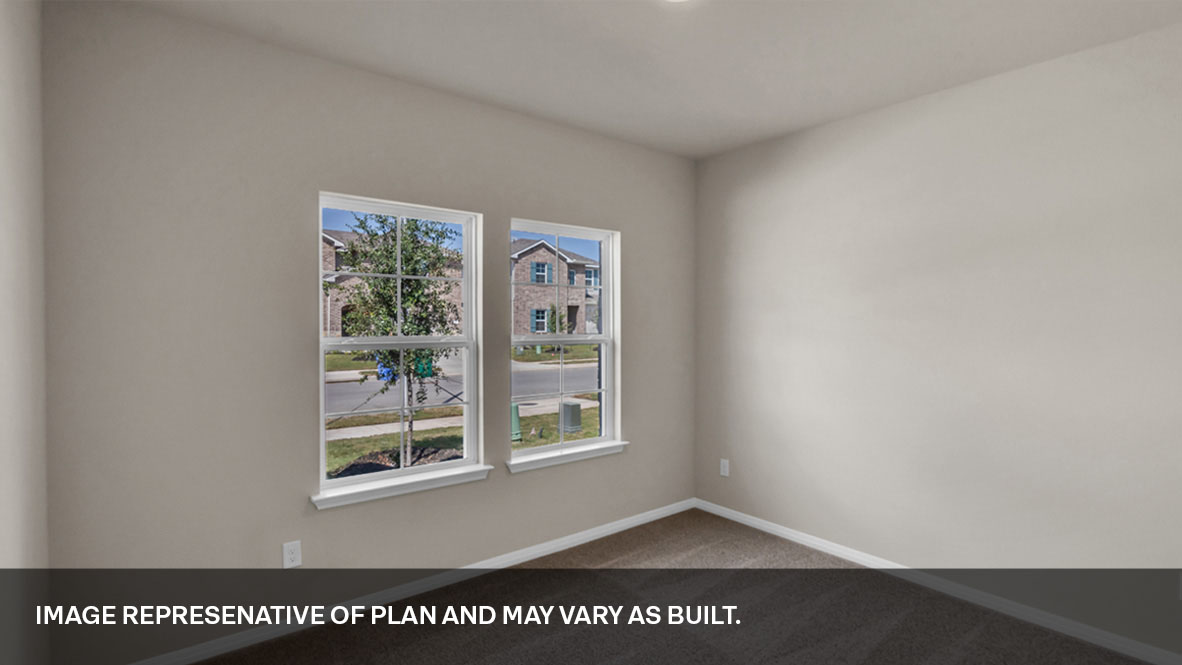 Interior bedroom with large window