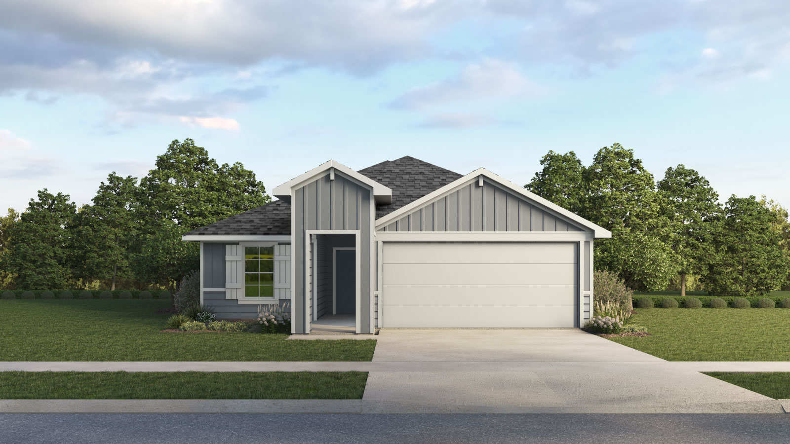 The Baxtor floorplan - G Elevation at Valverde in Bastrop, TX.