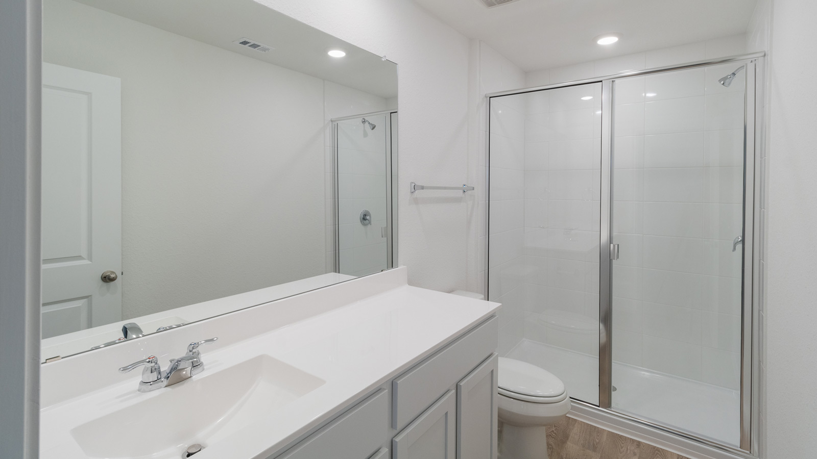 Main bathroom with walk-in shower.