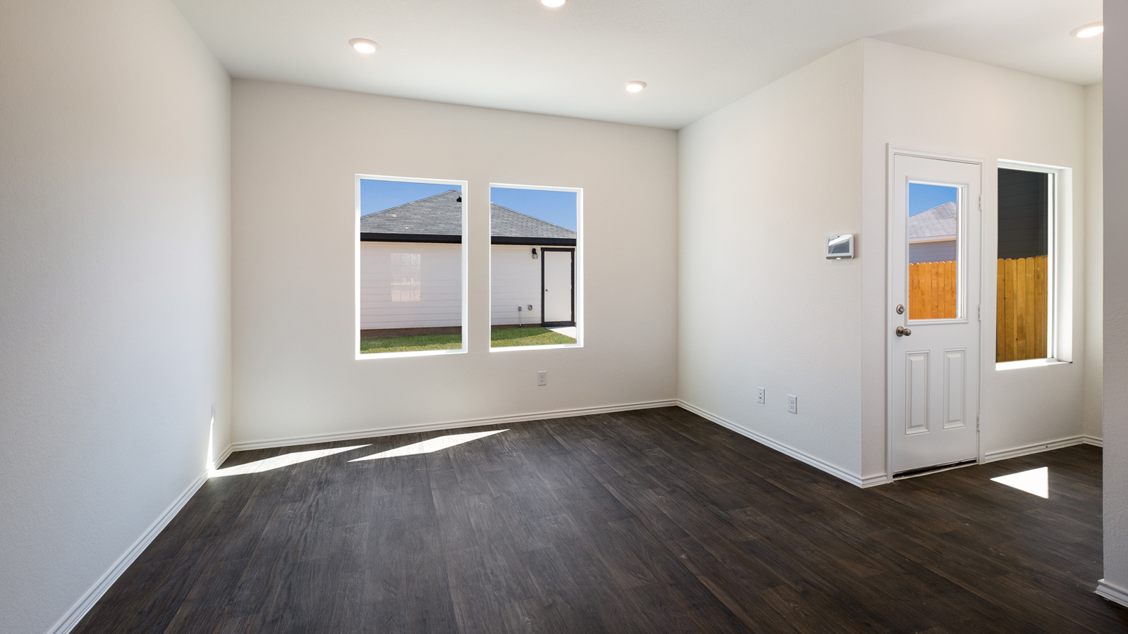 Valverde dining space for entertaining, daily life near front entry, kitchen, backyard, living room, upstairs access
