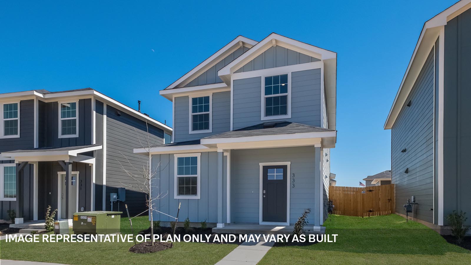 Exterior of new build home in Bastrop
