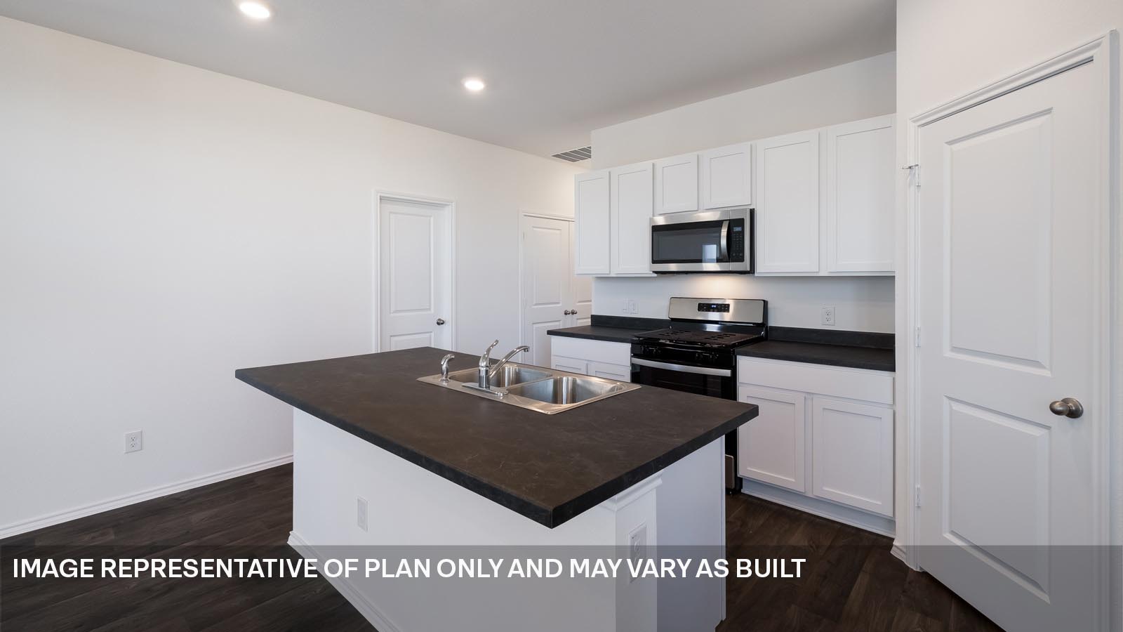 Open kitchen with island.