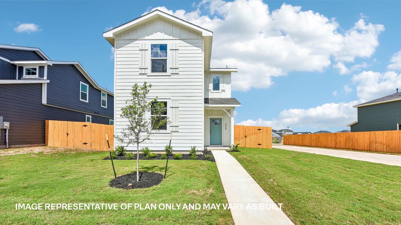 The Livingston Front Exterior Rendering Two Story Home with Rear 2 Car Garage - Elevation D