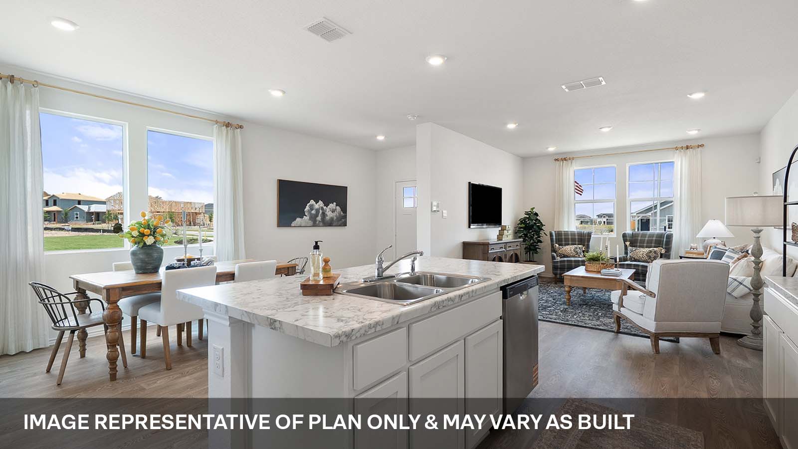Large kitchen island.