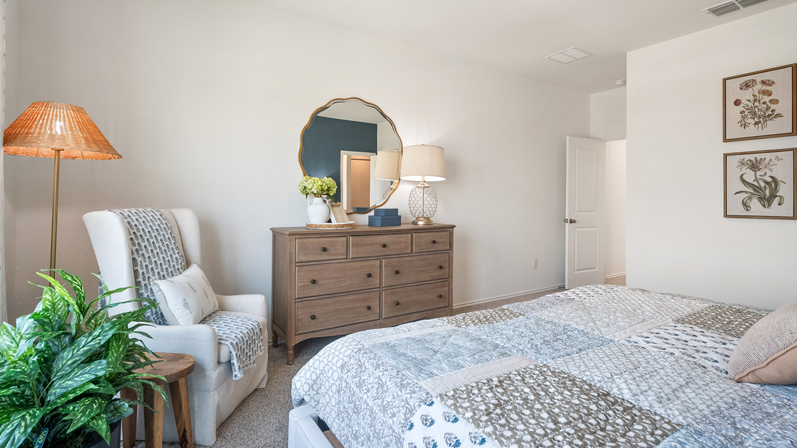 Interior Bathroom with walk in shower and large vanity