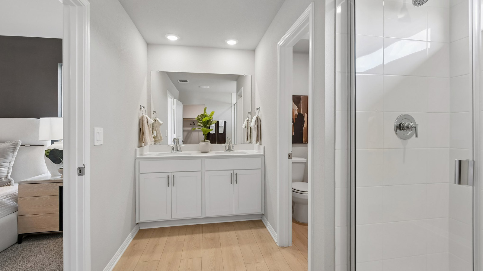 The Diana model home primary bathroom.