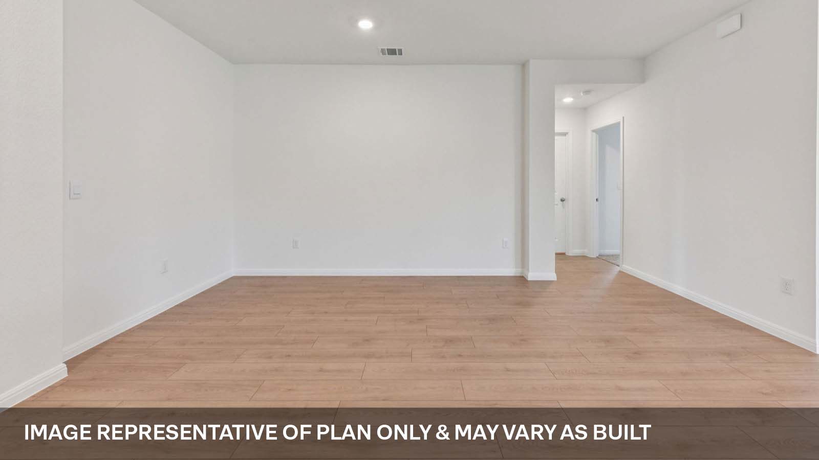 Open living area with 8 foot ceilings.