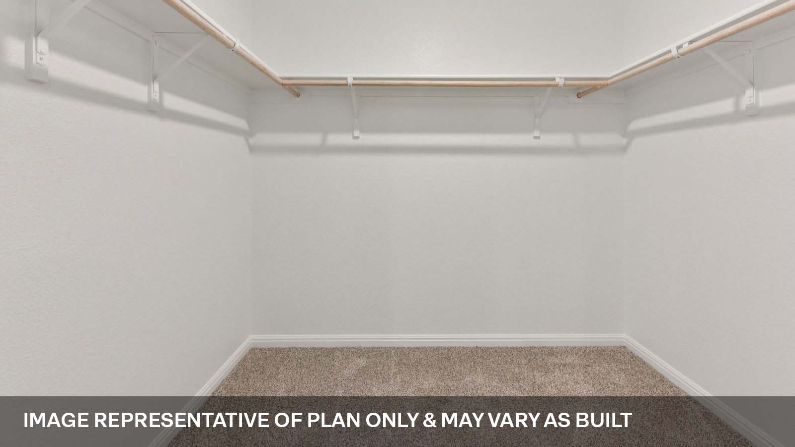 Walk-in closet in primary bathroom.