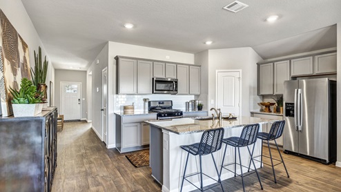 Open Concept Kitchen With Large Kitchen Island