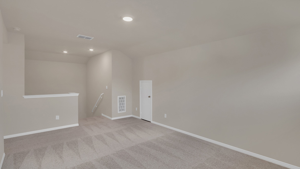 Multi-use loft, secondary bedrooms at the top of the stairs add zoned living, sleeping, flex areas for remote work, and visitors