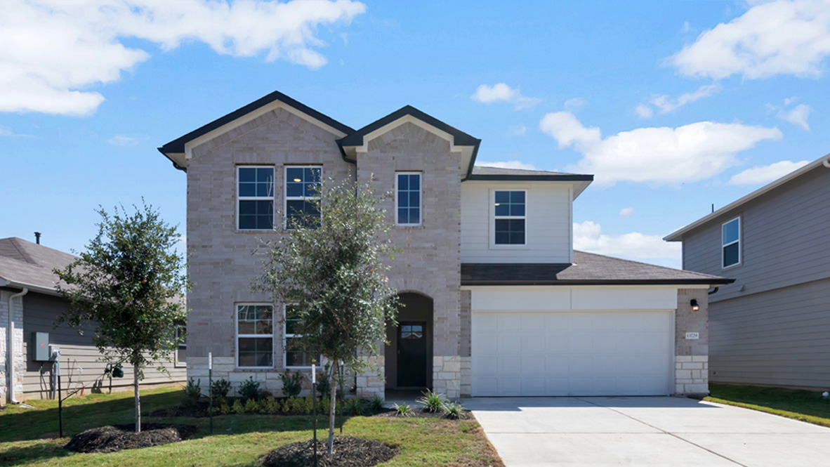 The Naples a two-story new home, 2,294 sq. ft., 4 bedroom, 3 bathroom, a flex-game room, Carillon in Manor, TX