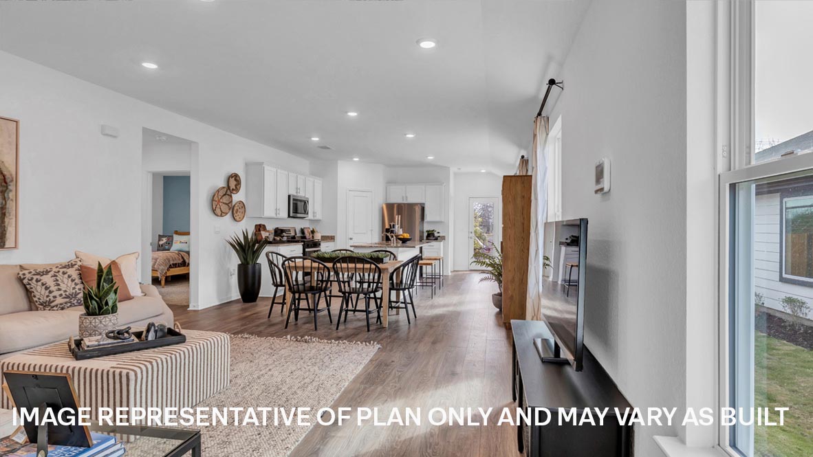 Open concept living and dining