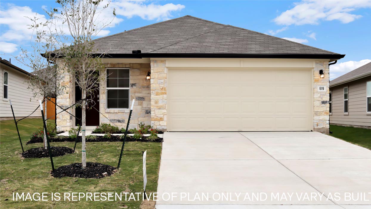 The Diana front exterior home with brick elevation A