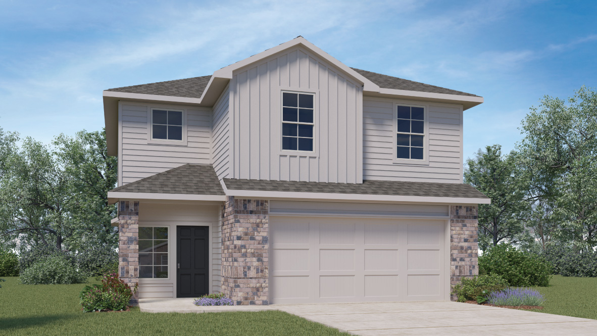 The Emma front exterior rendering two story home elevation A