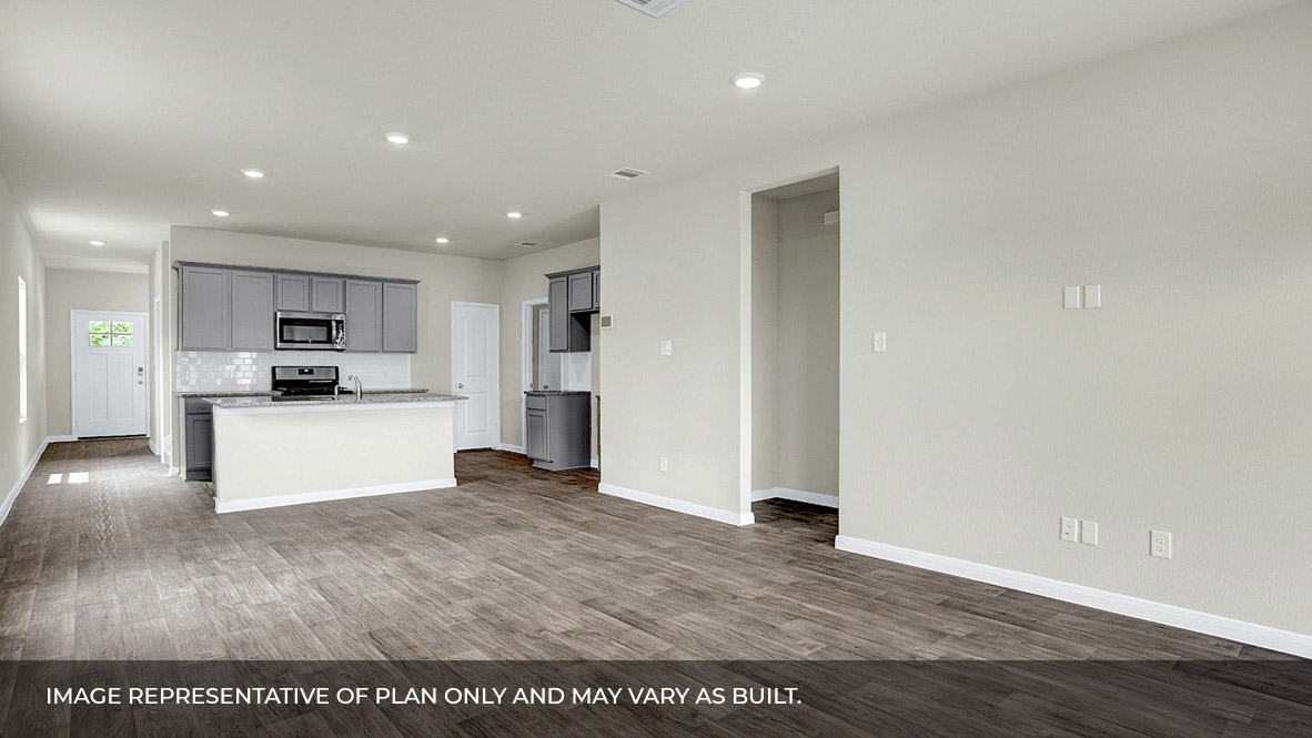 Open concept living and dining