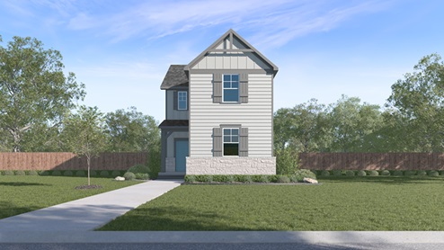 Livingston Front Exterior Rendering - Two Story - Elevation F