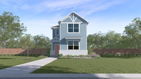 Livingston Front Exterior Rendering - Two Story - Elevation H
