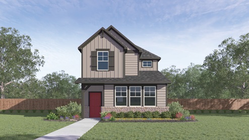 Travis Front Exterior Rendering - Two Story - Elevation F
